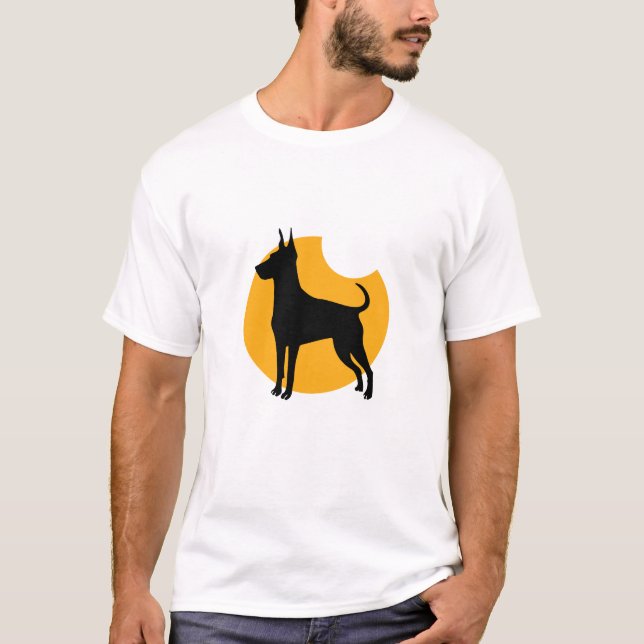 Silhouette eines Dobermans T-Shirt (Vorderseite)