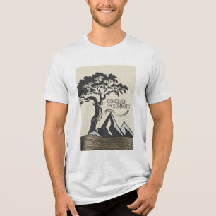 Silhouette eines einsamen Baumes auf einem Hügel Tri-Blend Shirt