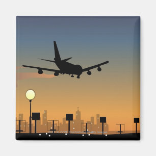 Silhouette eines Flugzeuges im Flug Magnet