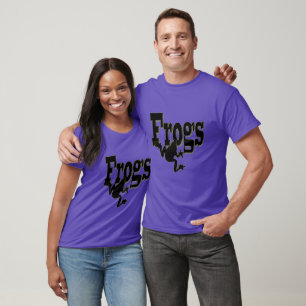 Silhouette eines Frosches, der in das Wort 'Frösch T-Shirt