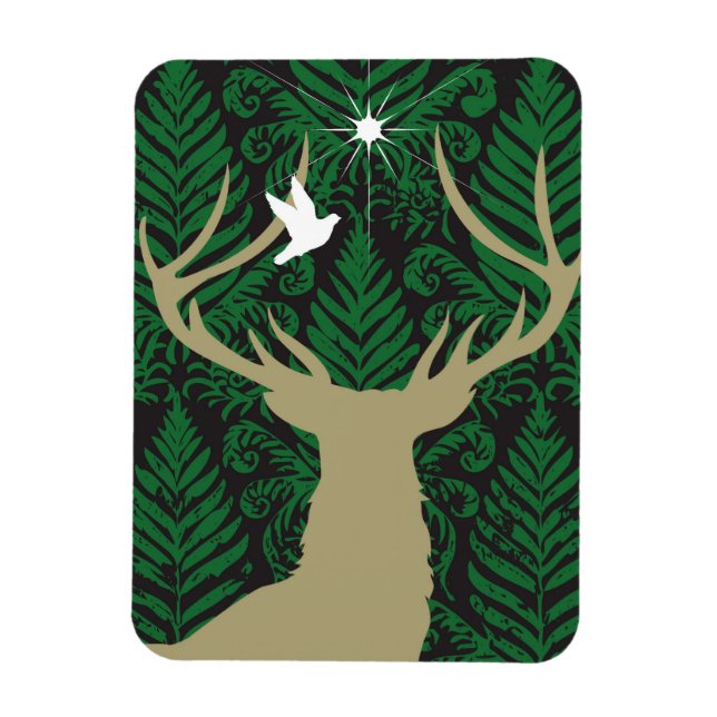 Silhouette eines Hirsches, einer Taube und eines S Magnet (Vertikal)