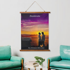 Silhouette eines jungen Ehepaares in Liebe Wandteppich Mit Holzrahmen