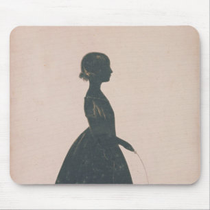 Silhouette eines Mädchens mit einem Mousepad