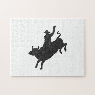 Silhouette eines Rodeo-Bullenritts