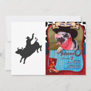Silhouette eines Rodeo-Bullenritts Einladung