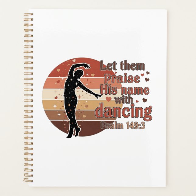 Silhouette eines Tänzers - Psalm-basiertes Design Planer (Vorderseite)