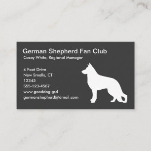 Silhouette eines weißen deutschen Schäferhundes au Visitenkarte