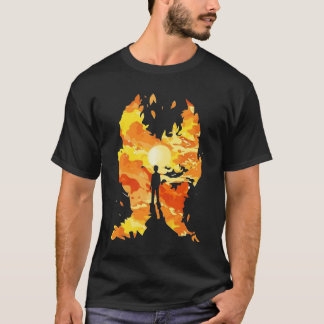 Silhouette en flammes de T-shirt d'imagination