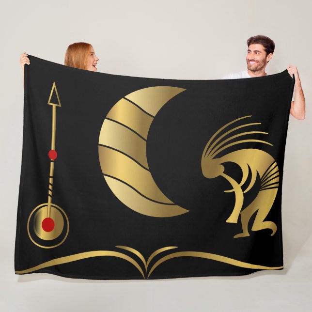 Silhouette en or Couverture en polaire Kokopelli (En situation)