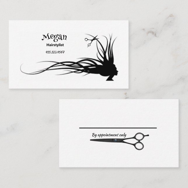 Silhouette Fairstylist Business Ca Visitenkarte (Vorne/Hinten)