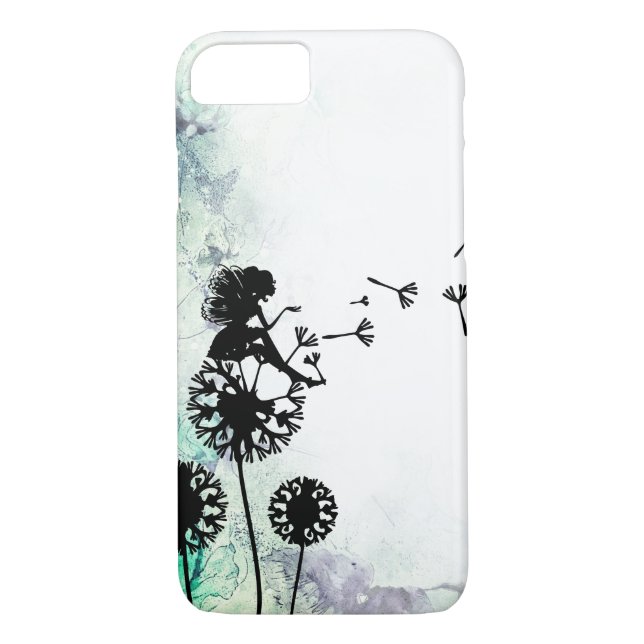 Silhouette Fairy and Dandelion Seeds Blumengarten Case-Mate iPhone Hülle (Rückseite)