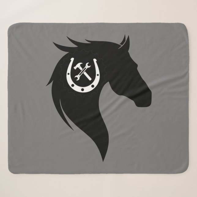 Silhouette "Farrier Horse Shoeing Horses" Grafik Sherpadecke (Vorderseite (Horizontal))