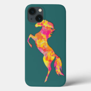 Silhouette Feuerpferde Flammen Abstrakt Elegante iPhone 13 Hülle