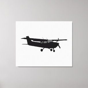 Silhouette-Fliegen-Dekor Flugzeug-Cessnas Leinwanddruck