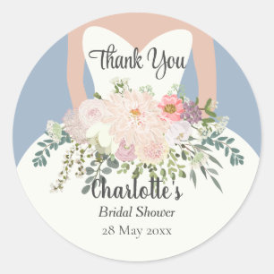 Silhouette Floral Brautparty Vielen Dank Cl Runder Aufkleber