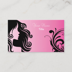 Silhouette-Frauen-Haar-Stylist - Rosa Visitenkarte