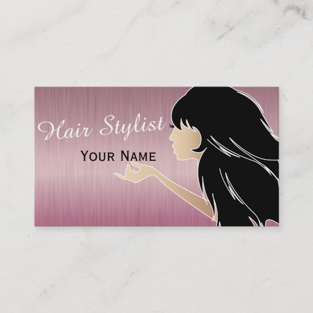 Silhouette-Frauen-Haar-Stylist Visitenkarte (Vorderseite)