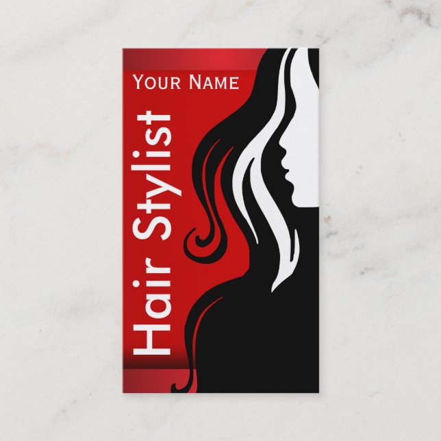 Silhouette-Frauen-Salon-Haar-Stylist | beruflich Visitenkarte (Vorderseite)