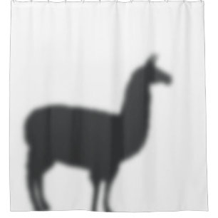 Silhouette Funny Lama Duschvorhang
