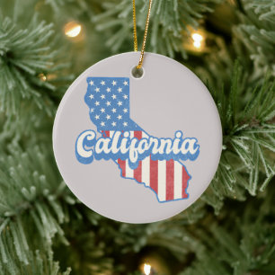 Silhouette für California Stars & Streifen Keramik Ornament