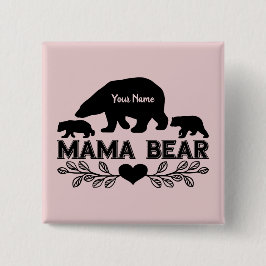 Silhouette für die individuelle Mama der Bärenköpf Button
