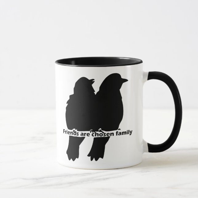 Silhouette für Familienvögel Tasse (Rechts)