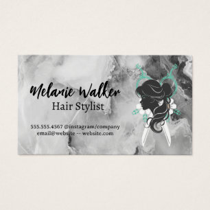 Silhouette für Frauen Salon Scissors Marmor