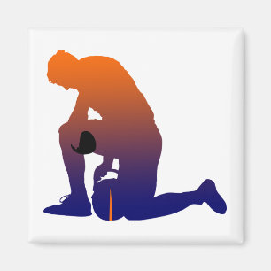 Silhouette für Fußballspieler Magnet