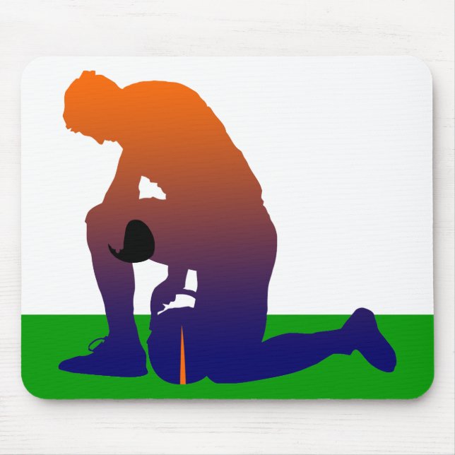 Silhouette für Fußballspieler Mousepad (Vorne)