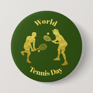 Silhouette für Goldene Tennis Spieler Button