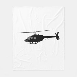 Silhouette für Hubschrauber-Chopper - Farbe anpass Fleecedecke