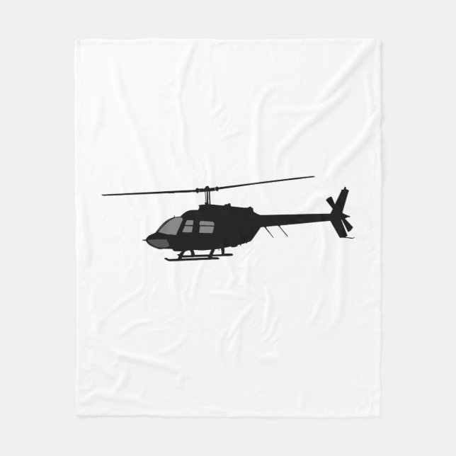 Silhouette für Hubschrauber-Chopper - Farbe anpass Fleecedecke (Vorderseite)