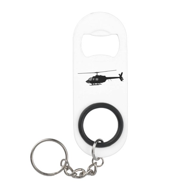 Silhouette für Hubschrauber-Chopper - Farbe anpass Schlüsselanhänger Flaschenöffner (Vorderseite)
