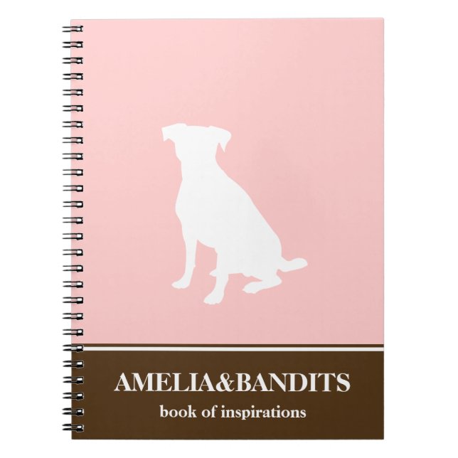 Silhouette für Kaninenhunde - rosa Inspirationszei Notizblock (Vorderseite)