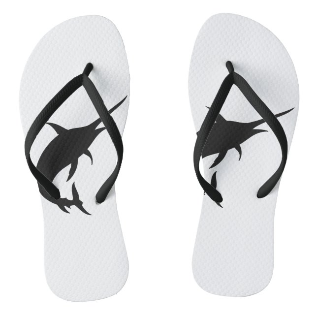 Silhouette für Marlin-Fische - Farbe wählen Flip Flops (Fußbett)