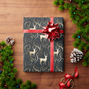 Silhouette für Radiant Black & Gold Swirl Geschenkpapier