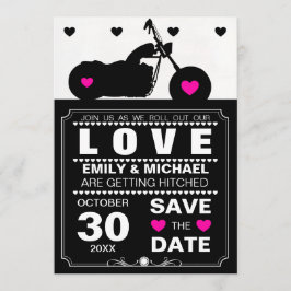 Silhouette für Schwarz-Weiß-Motorräder Save the Da Save The Date