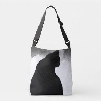 Silhouette für Schwarze Katze Tragetaschen Mit Langen Trägern