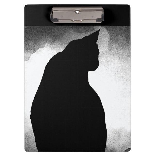 Silhouette für Schwarze Katzen Klemmbrett (Vorderseite)