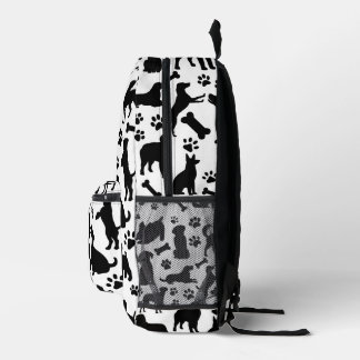 Silhouette für Schwarze und Weiße Hunde Bedruckter Rucksack
