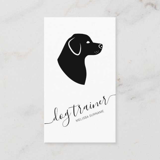 Silhouette für Schwarze und Weiße Hunde Moderner H Visitenkarte (Vorderseite)