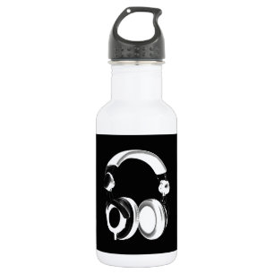 Silhouette für Schwarzweiß-Headphones Edelstahlflasche