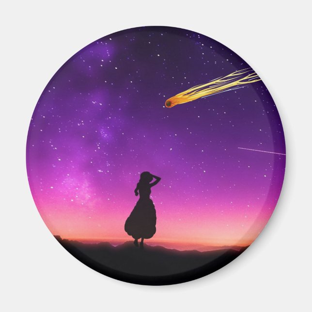 Silhouette Girl beobachtet Meteorabsturz auf der E Magnet (Vorne)