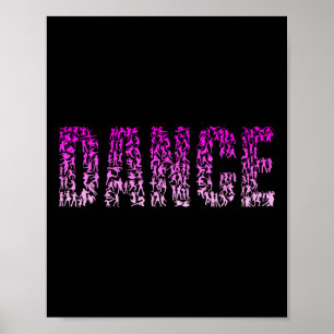 Silhouette Girls Dance Shirt Dancer Shirt Frauen D Poster