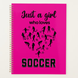 Silhouette Girls spielen Fußball Planer