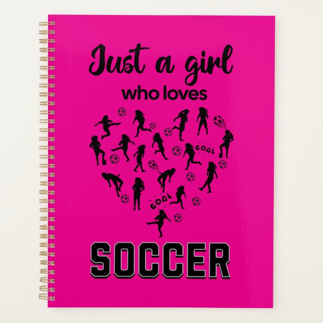 Silhouette Girls spielen Fußball Planer (Vorderseite)