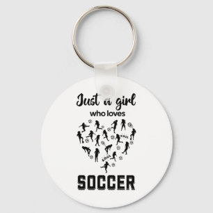 Silhouette Girls spielen Fußball Schlüsselanhänger