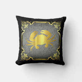 Silhouette/Gold/Schwarz/Blau-Thun Kissen