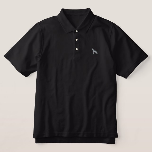 Silhouette Große Dänen bestickt Polo (Design Vorderseite)