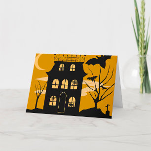 Silhouette Halloween House Cartes de voeux